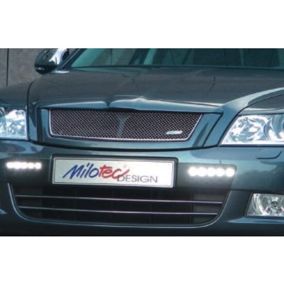 Milotec Sportovní maska s nerez mřížkou Škoda Octavia II Facelift (2008 - 2013) - – Sleviste.cz