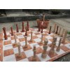 Šachy Zahradní šachy malé dřevěné Hra + hrací plocha: Bannerové plátno 90x90cm