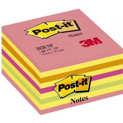 3M Samolepicí bločky Post-it kostky - růžová, žlutá, oranžová, zelená / 450 lístků – Hledejceny.cz