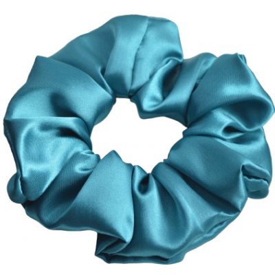 Saténová gumička do vlasů - tyrkysová – Zboží Dáma