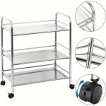 Servírovací stolek kolečka kov stříbrná NoBi TOKA – Zboží Dáma