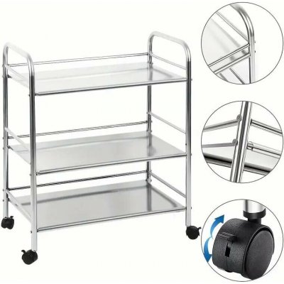 Servírovací stolek kolečka kov stříbrná NoBi TOKA – Zboží Dáma