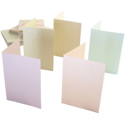WEST DESIGN Sada A6 přání a obálky 50ks (240g/m2) perleťové pastelové