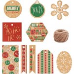 Vánoční dárkové jmenovky s jutovou šňůrou - 100 kusů – Zboží Dáma