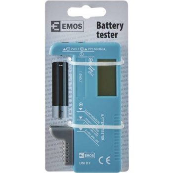 EMOS Univerzální tester baterií (AA, AAA, C, D, 9V, knoflíkových) 2203003000