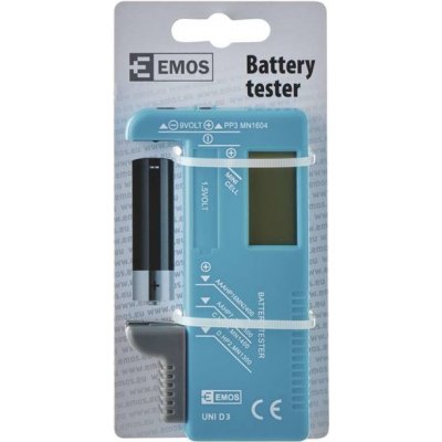 EMOS Univerzální tester baterií (AA, AAA, C, D, 9V, knoflíkových) 2203003000 – Zbozi.Blesk.cz