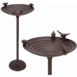 Esschert Design Napajedlo pro ptáky na noze Stripe 60 x 27 cm litina hnědá – Zboží Dáma