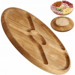 Otáčející se dřevěný podnos dělený Serving Plate, 33 cm – Zboží Mobilmania