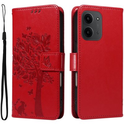 Trees knížkové pouzdro na Xiaomi Redmi 15C 4G/5G (173mm) - červené – Zboží Živě