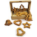 AMADEA Vánoční set 8 dřevěných ozdob z masivu krabička – Zbozi.Blesk.cz