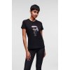 Dámská Trička Karl Lagerfeld Bavlněné tričko 230W1770 černá