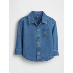GAP Baby džínová oversize košile Big Shirt tmavě modrá – Zboží Dáma