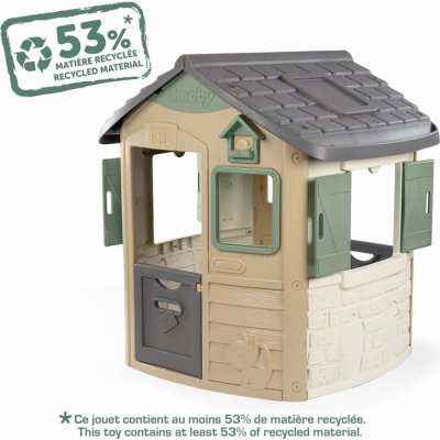 Smoby Domček ekologický Neo Jura Lodge Playhouse Green rozšíriteľný 2 dvere 2 okná s okenicami z recyklovaného materiálu s UV filtrom od 24 mes SM810503 – Sleviste.cz