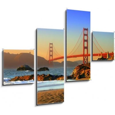 Obraz 4D čtyřdílný - 120 x 90 cm - baker beach, san francisco Pláž Baker, San Francisco – Zboží Mobilmania