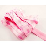 Lemovací pruženka - růžová s motivem plameňáka - šířka 1,5 cm – Sleviste.cz