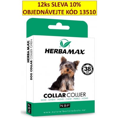 Herba Max Dog collar antiparazitní obojek 38 cm – Zboží Mobilmania