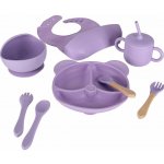 KIK Detské silikónové náčinie sada fialová 8 ks – Zboží Mobilmania