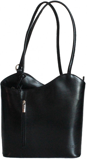 Kožená kabelka batoh 113 černá