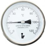 Steno teploměr bimetalový DN100/100 mm, 0-120°C, 1/2" zadní – Hledejceny.cz