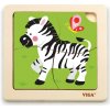 Dřevěná hračka Viga puzzle zebra 4 dílky