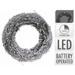 Mat Dekorace VĚNEC 30cm RATAN se sněhem 20LED s časovačem – Zboží Dáma