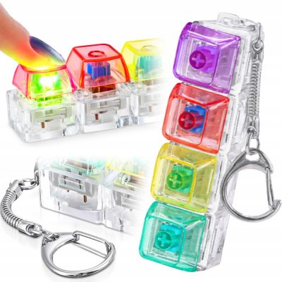 Přívěsek na klíče Fidget keyboard LED klávesnice 4 barevná tlačítka – Zboží Dáma