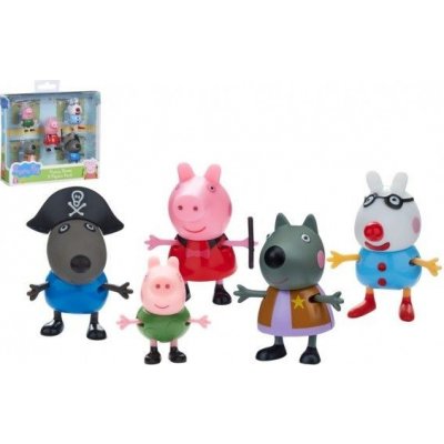 TM Toys Prasátko Peppa/Peppa Pig plast set 5 figurek v maškarních šatech v krabičce 16x15x4,5cm – Zboží Mobilmania