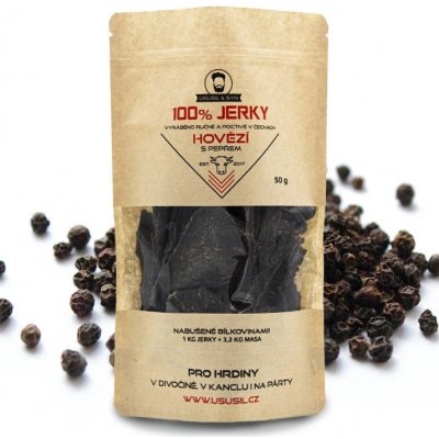 Usušil & syn 100% hovězí s pepřem 50 g – Zboží Dáma