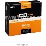 Intenso CD-R 700MB 52x, slimbox, 10ks (1001622) – Zboží Mobilmania