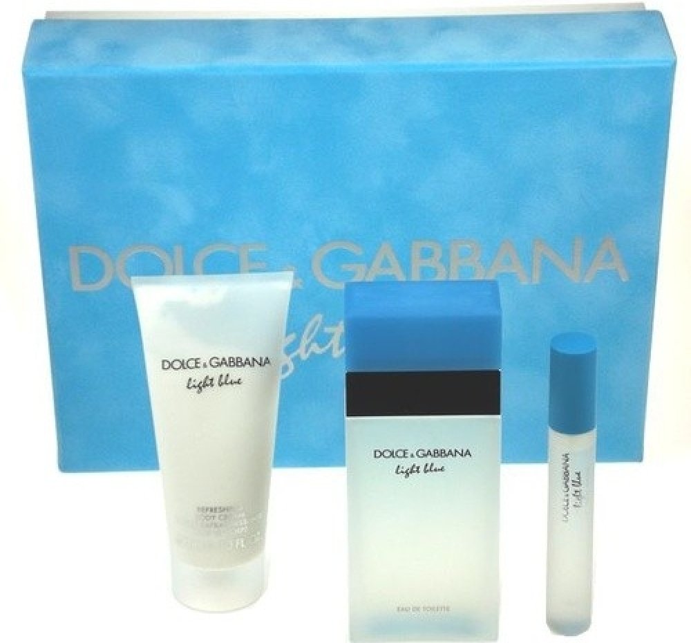 Dolce & Gabbana Light Blue Woman EDT 100 ml + tělové mléko 100 ml + EDT 7,4  ml dárková sada | Srovnanicen.cz