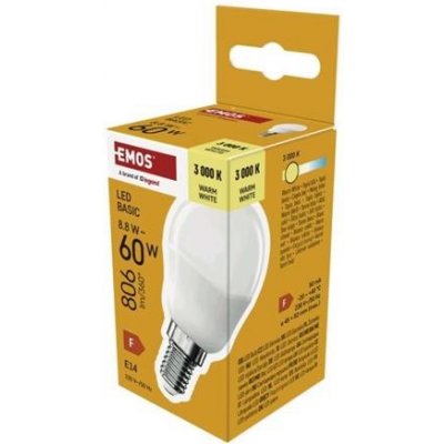 Emos LED žárovka Basic MINI GLOBE E14 / 8,8 W (60 W) / 806 lm / teplá bílá – Hledejceny.cz