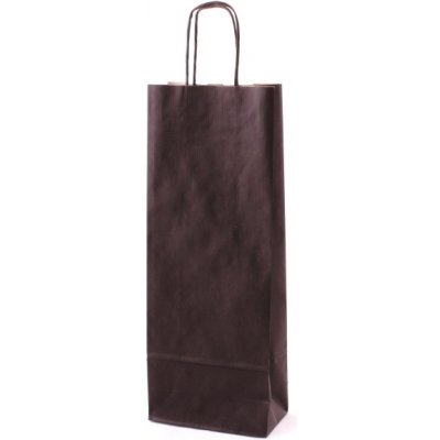 Papírová taška na láhev, víno, 15*8*40 cm, černá