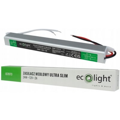 ECOLIGHT LED nábytkový zdroj 2A 24W 12V ultra Eco Light EC79773 – Hledejceny.cz
