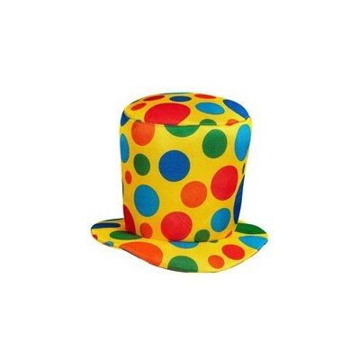 Puntíkovaný klaunský klobouk žlutý