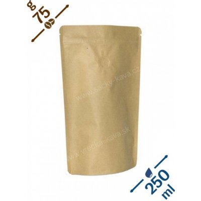 Sáčky na potraviny se ZIPem, 250ml, recyklovaný papír, 110x185x60, PAP/VMPET/LDPE, 75g, Doypack – Zbozi.Blesk.cz