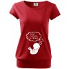 Těhotenské a kojící tričko Bezvatriko tričko pro těhotné Kopat maminku je zábava červená