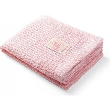 BABYONO Bambusová pletená deka Růžová