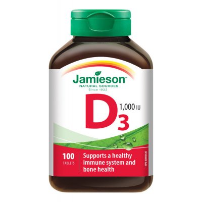 Jamieson Vitamín D3 1000 IU 100 tablet – Zboží Mobilmania