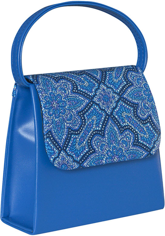 Modrá vzorovaná společenská kabelka do ruky 367