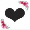 Svatební jmenovka Svatba-eshop Znak srdce kartička s růžemi - písmena k sestavení jmen a nápisů