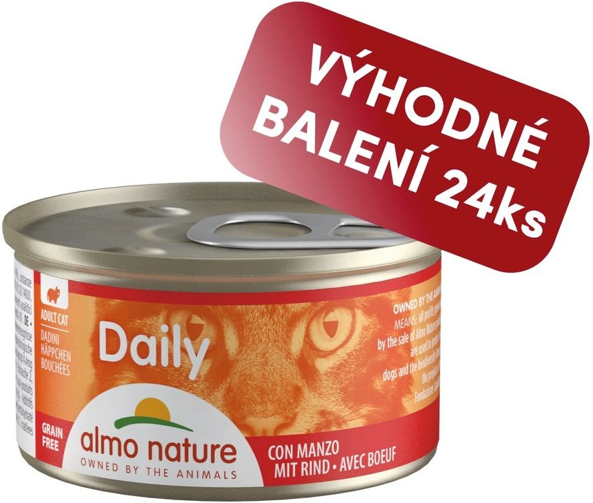 Almo Nature Daily Menu Kousky s hovězím 24 x 85 g