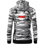 Turistická značka červená dámská mikina trendy zipper s kapucí Šedý maskáč – Zboží Dáma