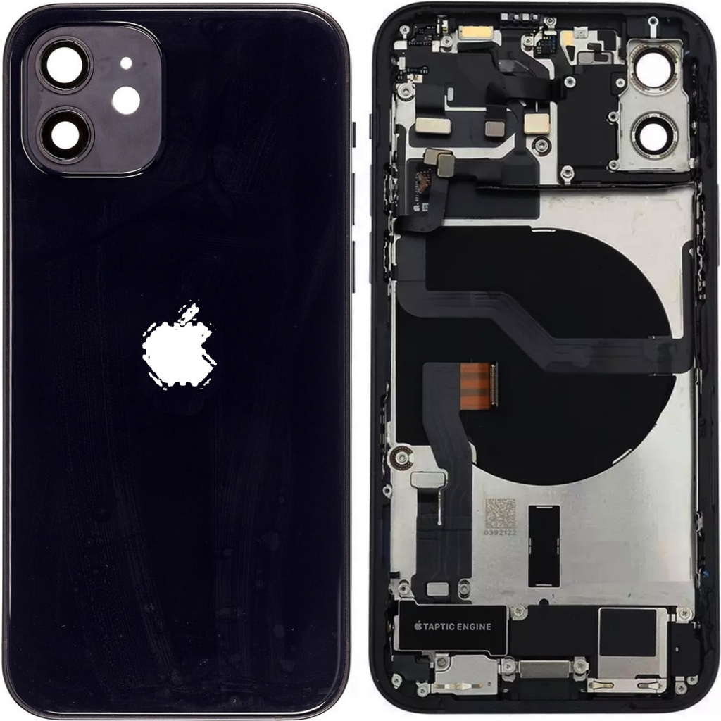 Kryt Apple iPhone 12 Zadní Housing s Malými Díly černý