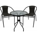 Crossheim C25001 Zahradní balkónový set 2+1 Miami Rattan PE černý – Sleviste.cz