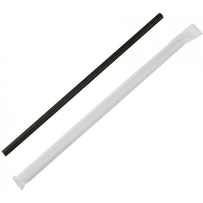 EcoPack Papírové brčko hygienicky balené 8 x 230 mm černé ideal 200 ks Balení 1000 – Zboží Mobilmania