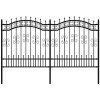Pletiva SHUMEE Zahradní plot s hroty černý 165 cm práškově lakovaná ocel