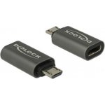 Delock USB antracit 2.0 Micro B samec na USB C 2.0 samice – Hledejceny.cz
