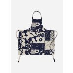 Marimekko Zástěra Kollaasi Unikko tmavě modrá černá a béžová – Zboží Mobilmania