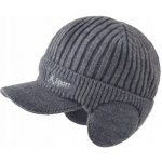 Zimní čepice s kšiltem a náušníky Šedá – Hledejceny.cz