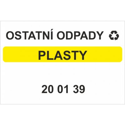 Ostatní odpady 200139 - Plasty Samolepka PVC A6 (148 x 105 mm) – Zboží Dáma